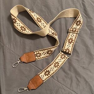 Embroidered Cream and Brown Bohemian Strap